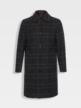 callisto咖色羊毛羊绒混色编织大衣