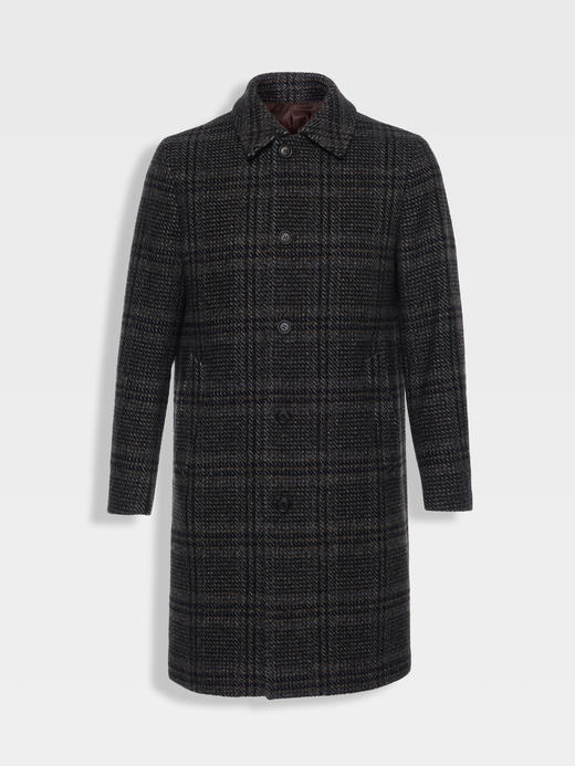 callisto咖色羊毛羊绒混色编织大衣 商品图0