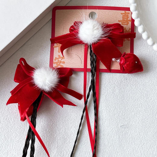 可爱草莓假发辫对夹-纪念日百货门店同款169494552 商品图0