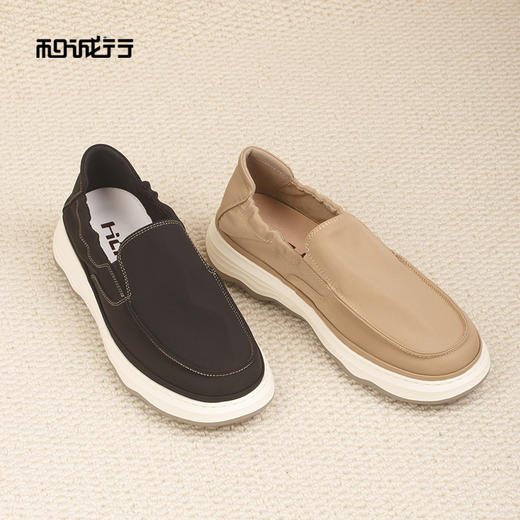 和诚行2026春季新款百搭舒适复古轻便一脚蹬男式休闲鞋0551282 商品图3