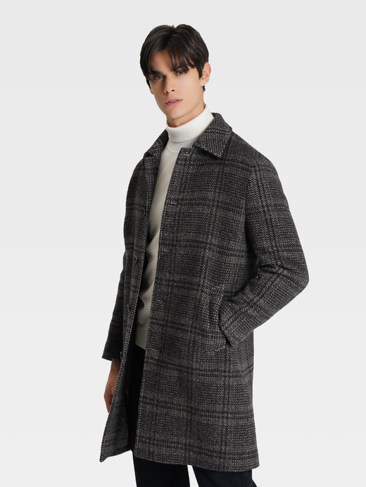 callisto咖色羊毛羊绒混色编织大衣 商品图3