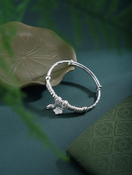 子佩集【福蝶聚财】银S999手镯【SZ009269】蝴蝶爱心花苞腰缠万贯2602 商品图6