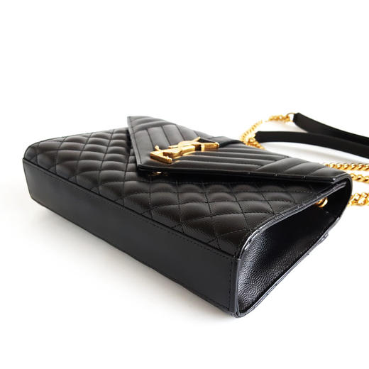 【95新】YSL圣罗兰487206中号黑金鱼子酱ENVELOPE信封包链条包女士080226AK13 商品图6