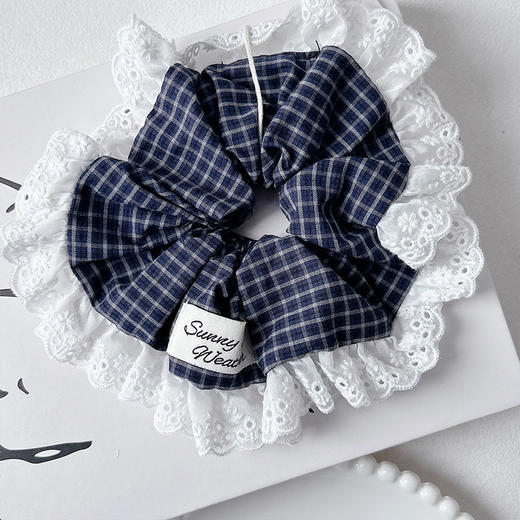 复古格纹蕾丝花边大肠发圈-纪念日百货门店同款169394279 商品图1