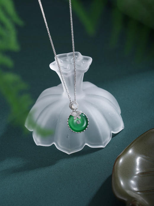 子佩集【蝶影缘深】银S925套链项链【TL016617】绿玉髓平安扣蝴蝶2602 商品图3