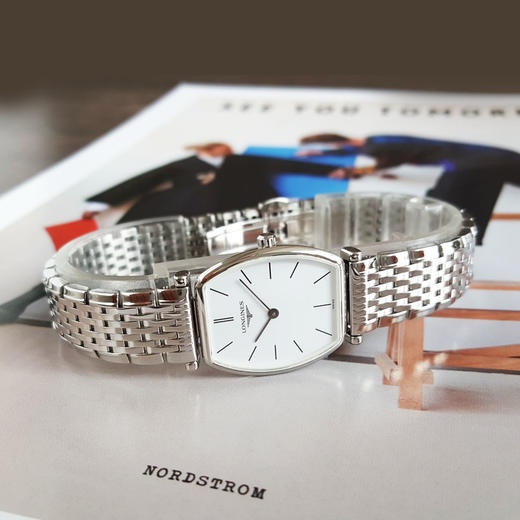 【95新】LONGINES 浪琴L4.205.4.11.6石英机芯22*24.5MM（女款）嘉岚系列精钢030226HS12 商品图4