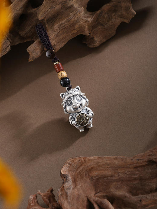 子佩集【转运福马】银S999钥匙扣【BX0200068】小摆件马上有钱可转动2602 商品图3