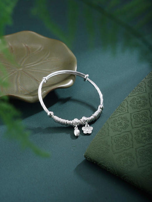 子佩集【福蝶聚财】银S999手镯【SZ009269】蝴蝶爱心花苞腰缠万贯2602 商品图11