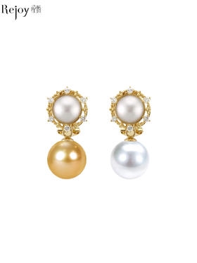 【天猫同款】两戴款 太阳花-18K金Akoya珍珠耳夹