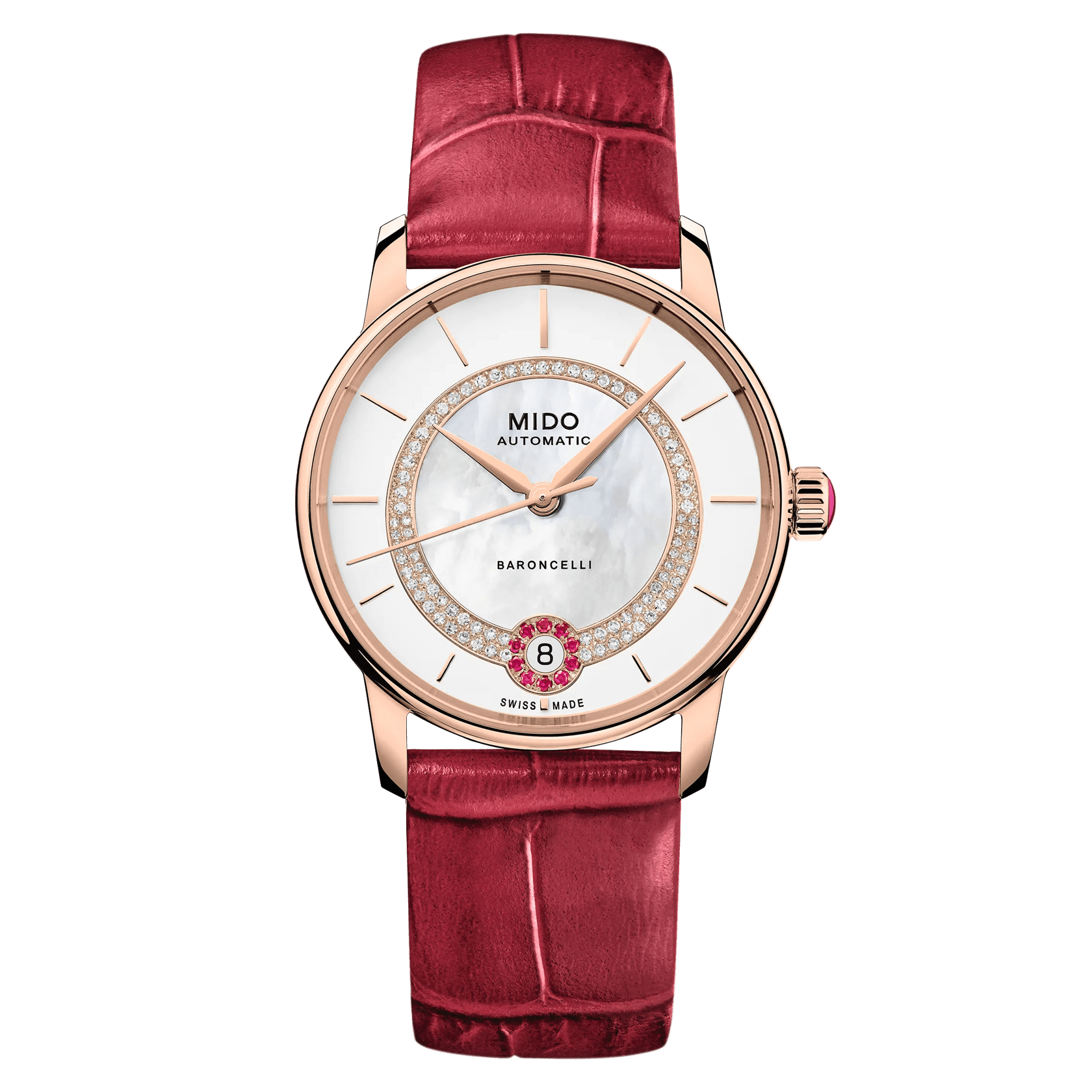 美度贝伦赛丽系列华彩款珍珠贝母真钻女士腕表