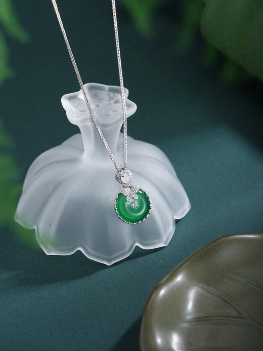 子佩集【蝶影缘深】银S925套链项链【TL016617】绿玉髓平安扣蝴蝶2602 商品图2