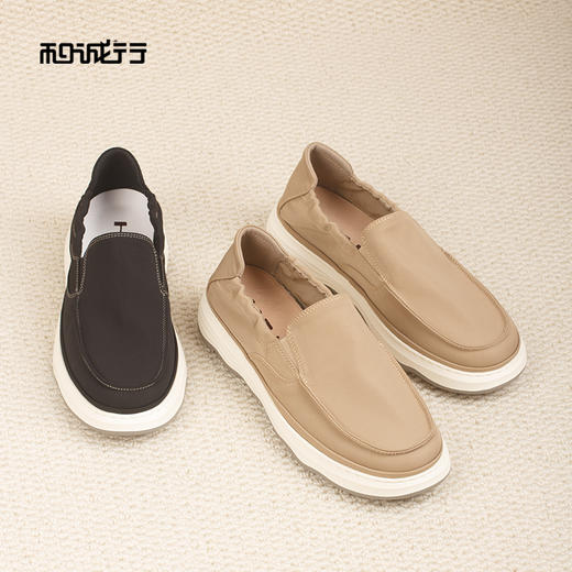 和诚行2026春季新款百搭舒适复古轻便一脚蹬男式休闲鞋0551282 商品图4