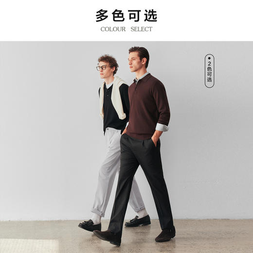 可机洗纯羊毛针织POLO衫 商品图3