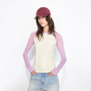 NUTH亲肤莫代尔棉撞色拼接半透长袖t恤女（发货/预售时间同步天猫） 商品缩略图3