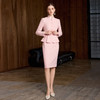 IWY/优雅气质粉色新中式假两件连衣裙女春季新款主持人上镜正装25Q912 商品缩略图4