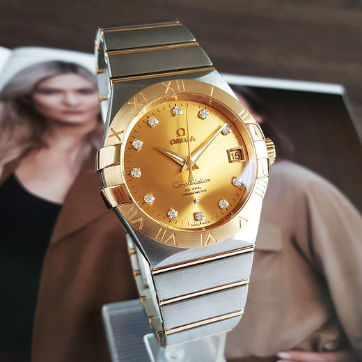 【95新】OMEGA 欧米茄123.20.38.21.58.001天文台认证同轴自动机械机芯日期显示38MM（男款）星座系列精钢/18K黄金090226NJM08 商品图3