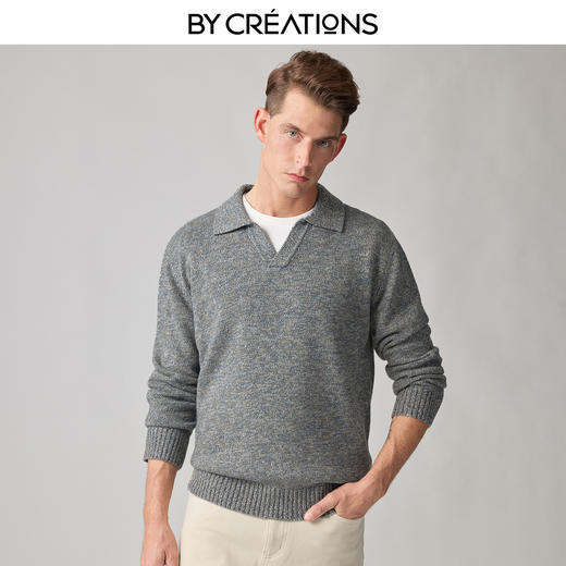 海鸥领纯羊毛花纱毛衣 商品图0