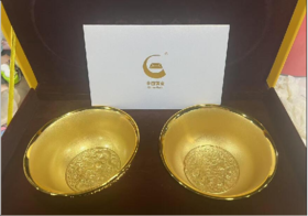 272643中国黄金龙凤鎏金碗
