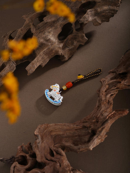 子佩集【好运加马】银S999钥匙扣【BJ0001683】小摆件花丝珐琅彩白马2602 商品图4