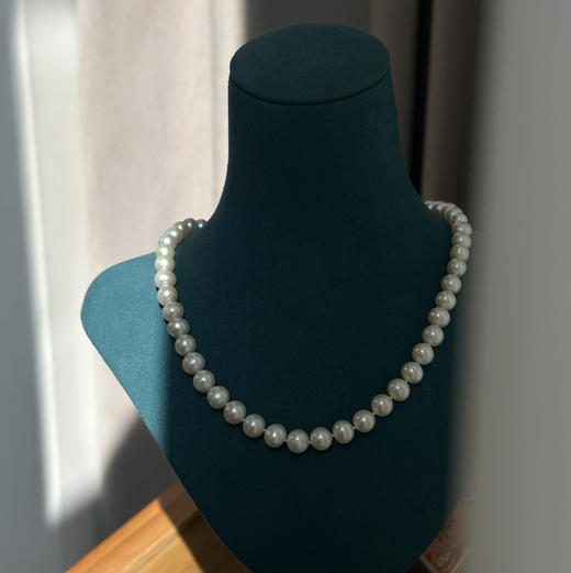 淡水珍珠项链 近圆强光 几乎无暇 细微微瑕 约8mm 配件S925银 商品图0