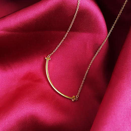 【95新】Tiffany & Co.蒂芙尼Tiffany T 系列小号玫瑰金笑脸Smile项链 链长约46cm女士120226AK34 商品图6