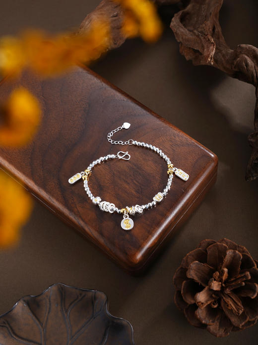 子佩集【‌‌招财聚瑞】银S999手串手链【SC001715】腰缠万贯招财纳福镀金2602 商品图3