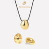 Mordern Art 现代艺术时期 | 星月圆形金/银色耳环+项链套装 商品缩略图0