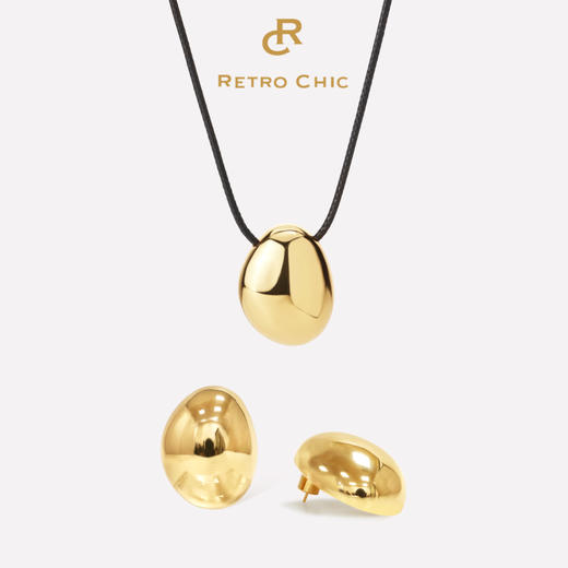 Mordern Art 现代艺术时期 | 星月圆形金/银色耳环+项链套装 商品图0