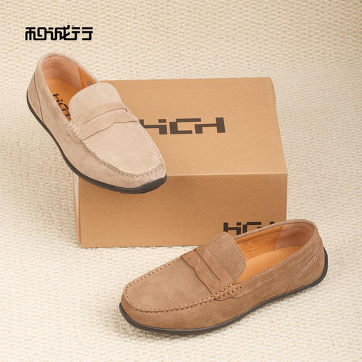 和诚行2026春季新款一脚蹬复古时尚舒适套脚皮鞋男式休闲鞋0440182 商品图1