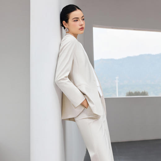 IWY/米色长袖西装套装女春季新款修身显瘦高级感职业装工作服25CP921 商品图3