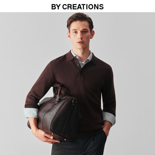 可机洗纯羊毛针织POLO衫 商品图0