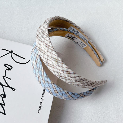 简约格纹高颅顶显脸小发箍-纪念日百货门店同款169494907 商品图0