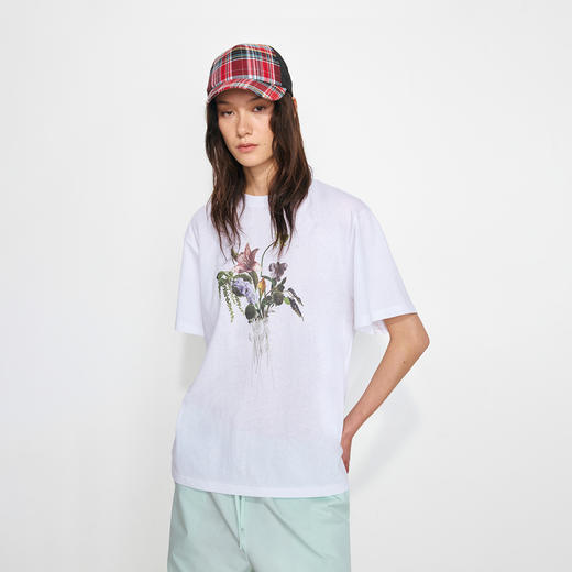 NUTH渐变花卉印花白色宽松微透短袖t恤女（发货/预售时间同步天猫） 商品图2