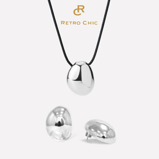 Mordern Art 现代艺术时期 | 星月圆形金/银色耳环+项链套装 商品图1