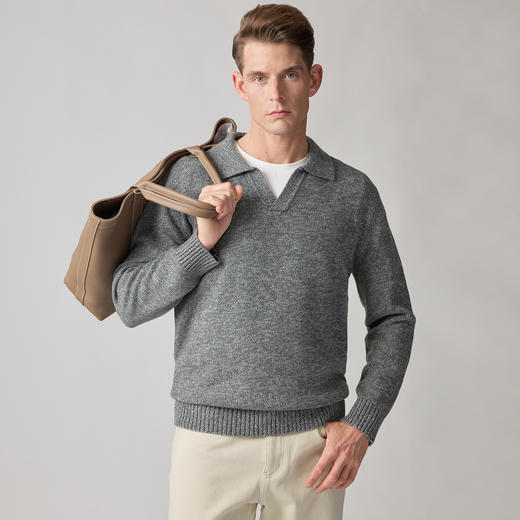 海鸥领纯羊毛花纱毛衣 商品图2