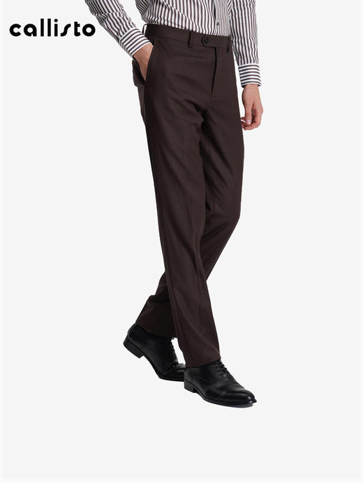 callisto深砖棕绵羊毛西裤 商品图0