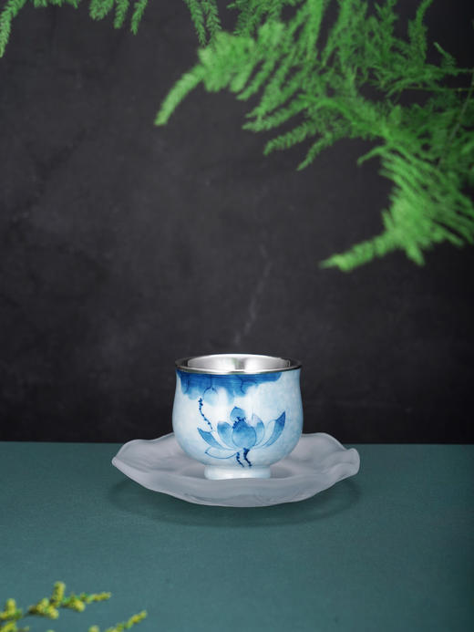 子佩集【时和岁稔】银S990摆件【TZYF048】茶具多规格四叶草牡丹竹子莲花茶杯2602 商品图3