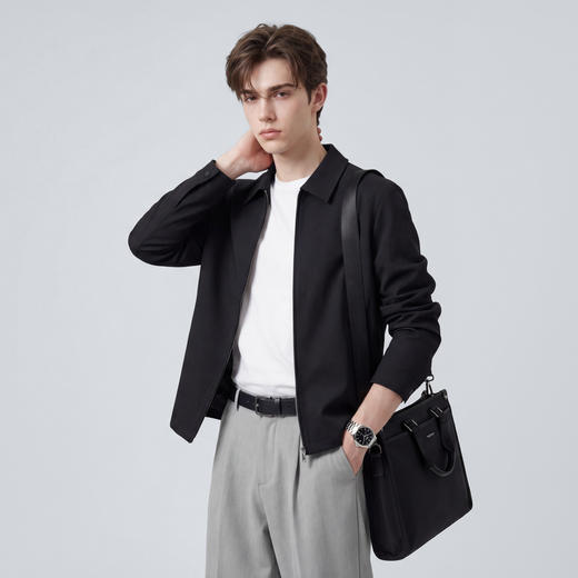 【含羊毛】圣得西行政翻领夹克外套男款2026新款春季高端商务上衣 商品图13