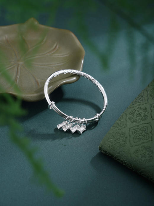 子佩集【平安喜乐】银S999童镯【WT000368】儿童平安喜乐流苏2602 商品图7