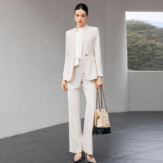 IWY/米色长袖西装套装女春季新款修身显瘦高级感职业装工作服25CP921 商品图0