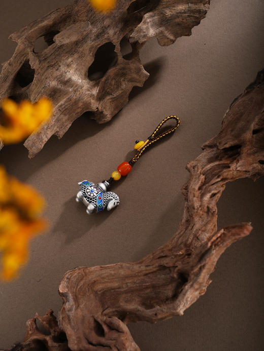 子佩集【鸿运福马】银S999钥匙扣【BJ0001683-1】小摆件花丝珐琅彩黑马2602 商品图6