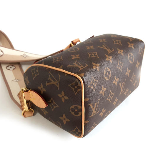 【95新】LV路易威登Speedy系列M46222老花奶茶色肩带Speedy 20手提单肩包女士090226NJS05 商品图6