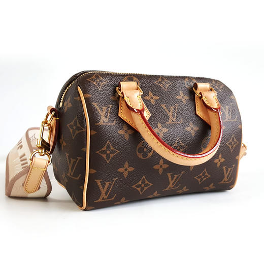 【95新】LV路易威登Speedy系列M46222老花奶茶色肩带Speedy 20手提单肩包女士090226NJS05 商品图2