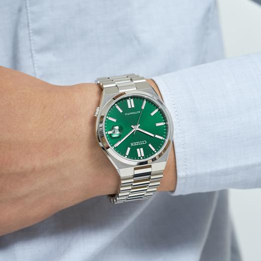 西铁城日本官方正品蓝宝石玻璃日期显示不锈钢防水机械表NJ0150-81X 商品图10