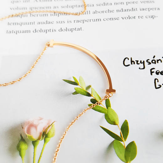 【95新】Tiffany & Co.蒂芙尼Tiffany T 系列小号玫瑰金笑脸Smile项链 链长约46cm女士120226AK34 商品图3