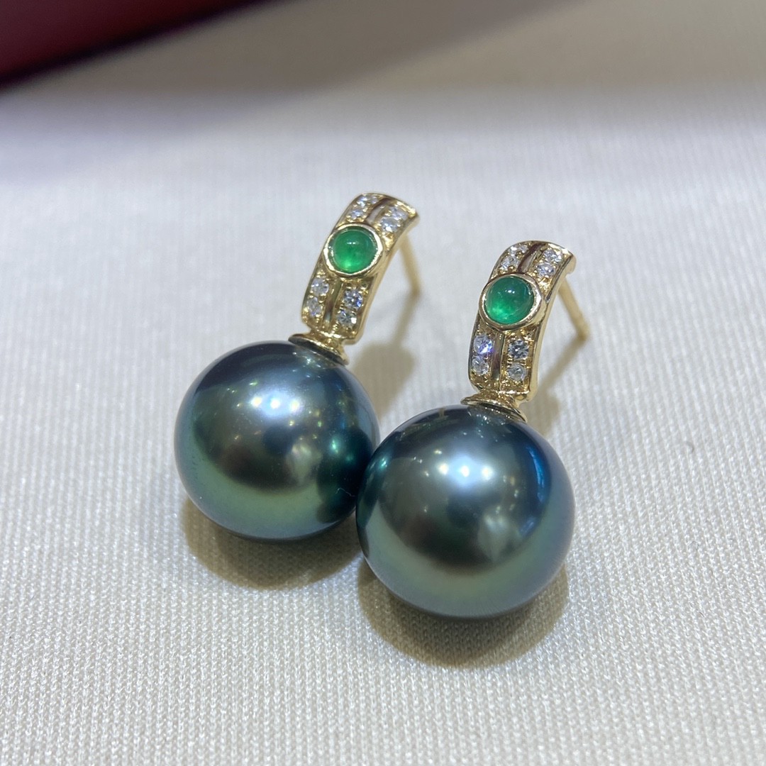 10-11mm大溪地珍珠耳坠