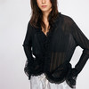 NUTH黑色v领花边装饰半透衬衫女（发货/预售时间同步天猫） 商品缩略图3