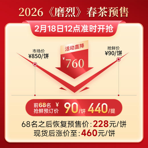 即将售罄！！2026年春茶预售临沧黑马 刚柔并济勐库茶霸【磨烈】云南临沧磨烈古树茶 普洱生茶357g饼茶 商品图1