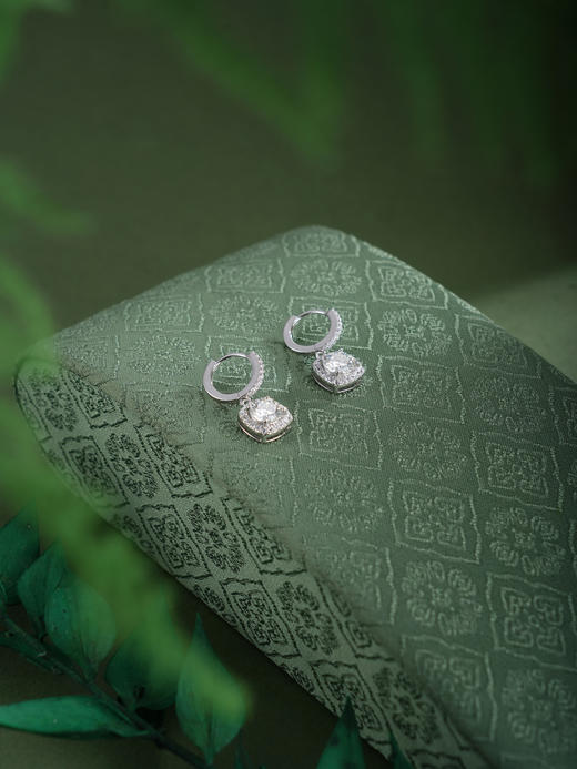 子佩集【清霜缱绻】银S925耳环【EL070646】时尚圆圈扣环方块2602 商品图6