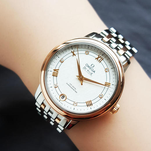 【95新】OMEGA 欧米茄424.20.33.20.52.002天文台认证同轴自动机械机芯日期显示33MM（女款）碟飞系列精钢/18K玫瑰金020226AK22 商品图8